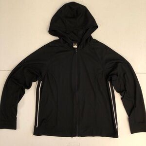 Cheetah Athletic Lightweight Black Hooded Zip-Up Jacket Size L
